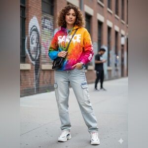 Colortone Tie-Dye "SAUCE"  unisex Hoodie - Kreative Coaching Streetwear S